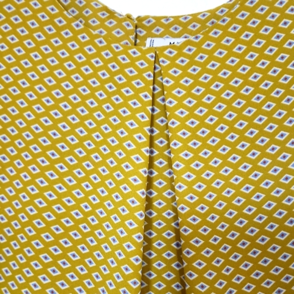 Mango Green Pleated Geometric Patterned Asymmetri… - image 6